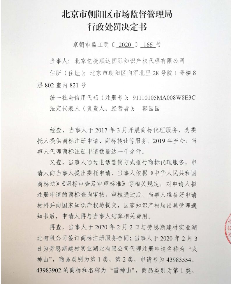 行政處罰書